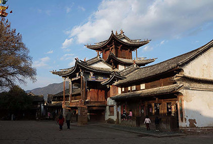 shaxi old town square is a quiet place to get away