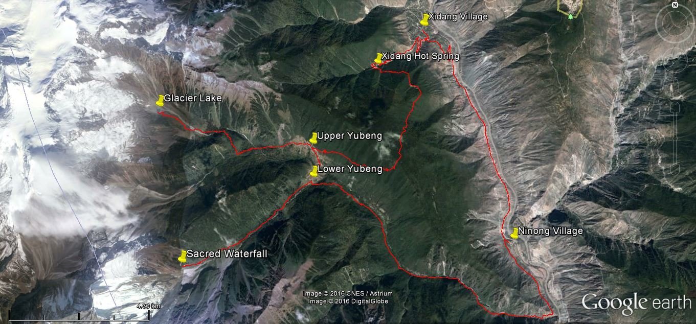 Yubeng Hiking Map