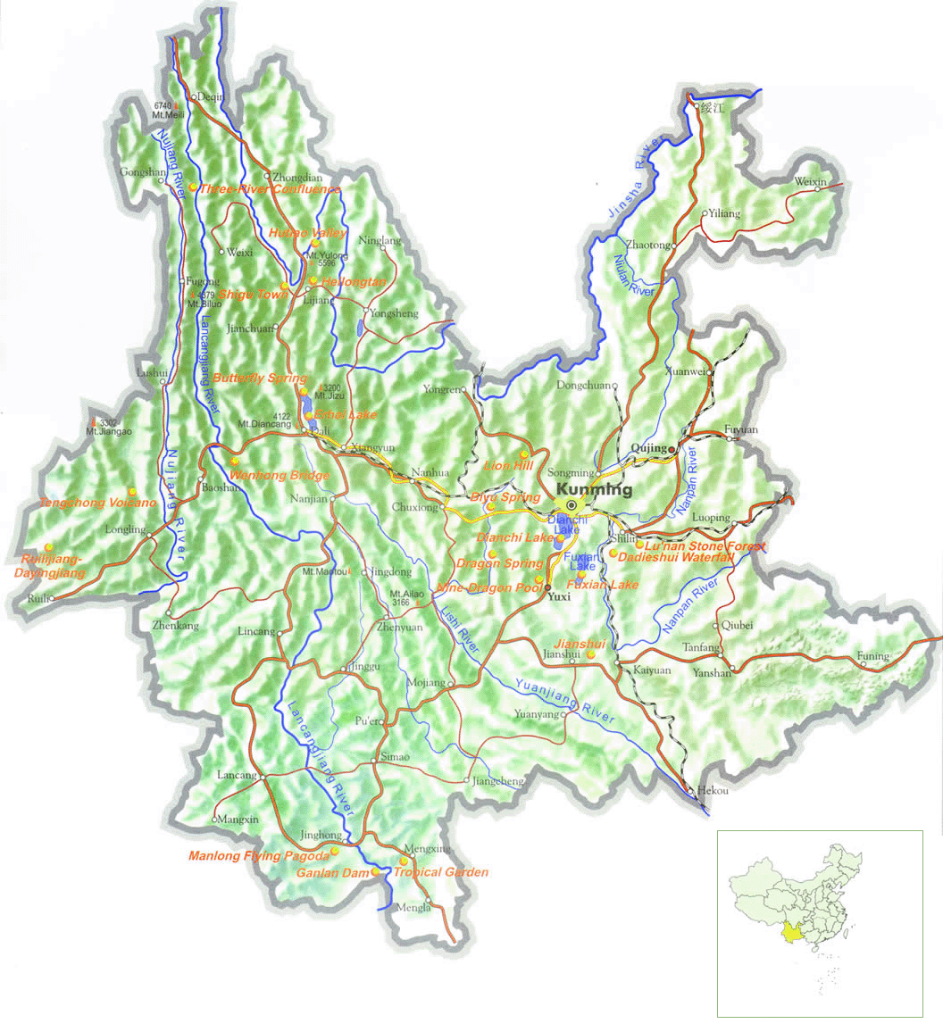 Yunnan Travel Map