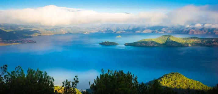 View over Lugu Lake Lijiang Yunnan China