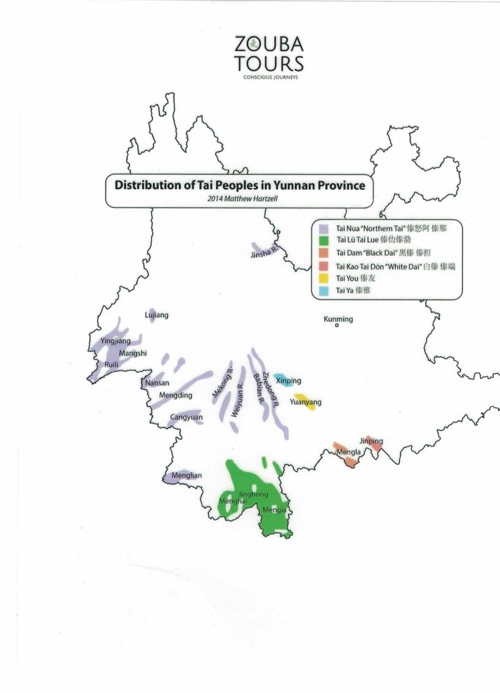 Distribution of Tai Peoples in Yunnan Province