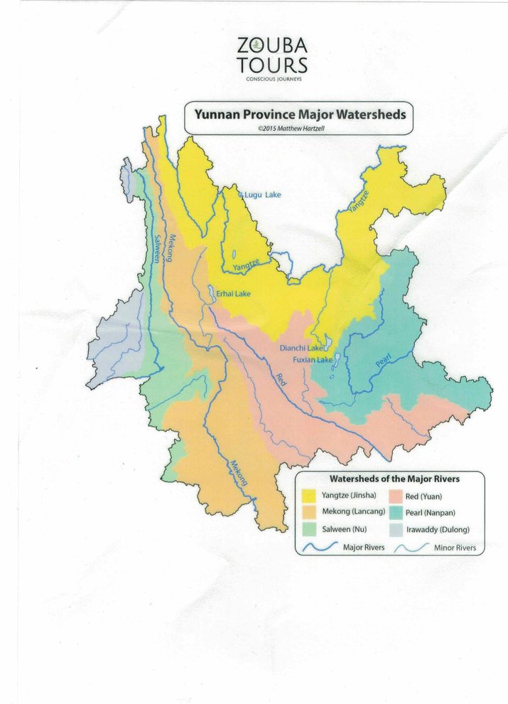 Yunnan Province Major Watersheds