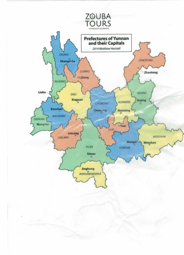 Prefectures of Yunnan and their Capitals