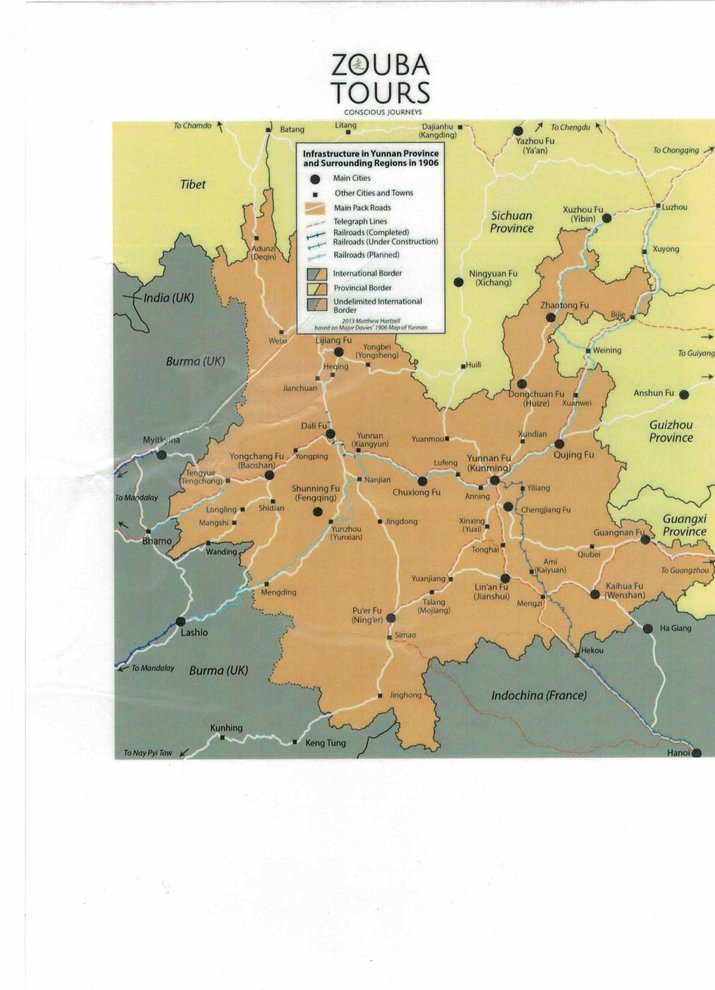 Infrastructure in Yunnan Province and Surrounding Regions in 1906